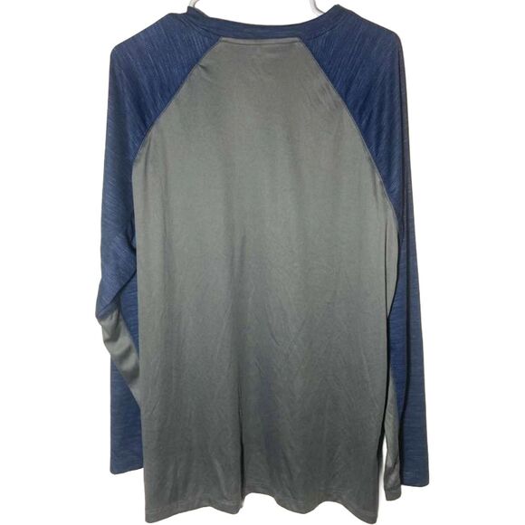 Chicago Bears NFL Mens Gray Navy Long Sleeve Shirt Tee Size XL Performance NWT - Picture 2 of 7